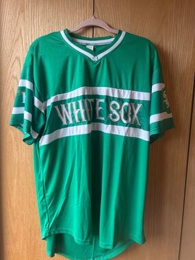 Men's Green White Sox Baseball Jersey Shirt